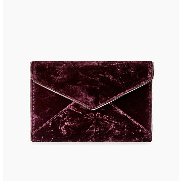 Rebecca Minkoff Handbags - Dark Cherry Velvet Leo Clutch